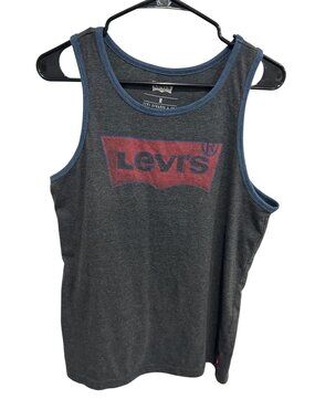 Levi's Heather Gray Graphic Tank Top Men's Size M 90s Minimalism Retro Grunge